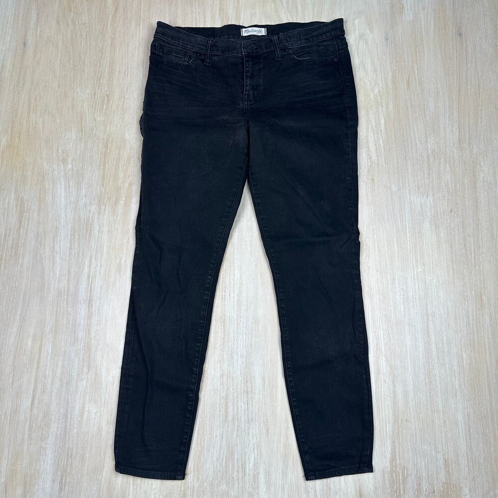 Madewell Black Tent Wash Skinny Skinny Mid Wash Casual Everyday Denim Jeans 32